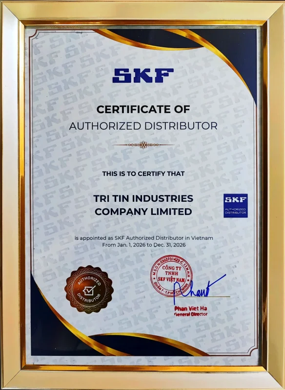 Chứng nhận Đại lý ủy quyền SKF chính hãng Trí Tín Industries